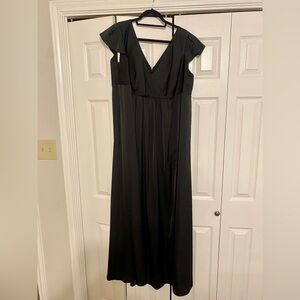 Azazie Maternity Bridesmaid Dress- Satin Black